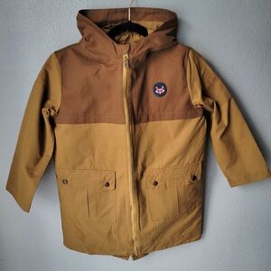 The Sunday Collective Kid's Two Toned Hooded Jacket Size 8Y Color Dijon NWT